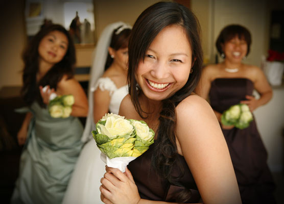 Bridesmaids Holding Candles